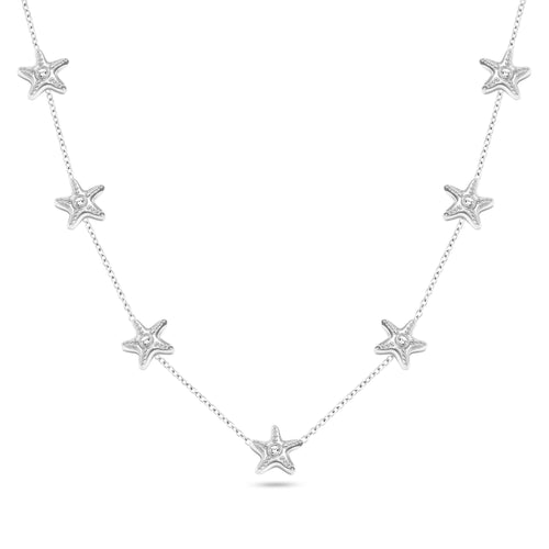 Multi Starfish Necklace (Silver)