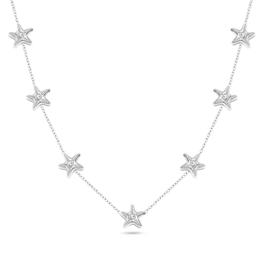 Multi Starfish Necklace (Silver)