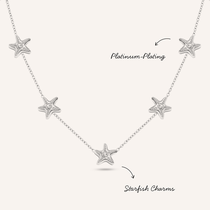 Multi Starfish Necklace (Silver)