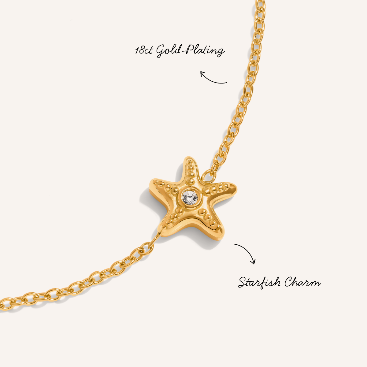 Multi Starfish Bracelet (Gold)
