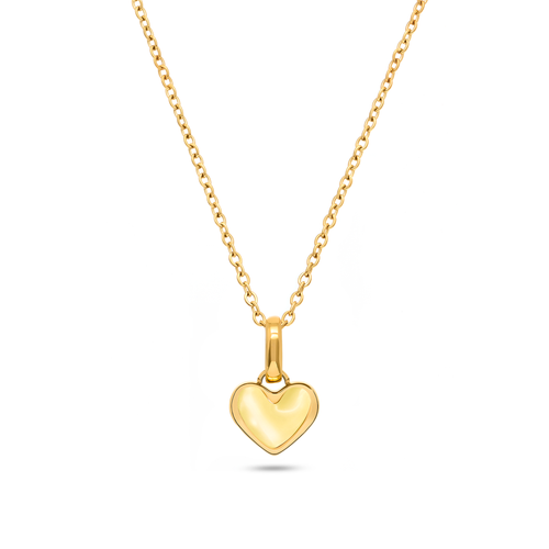 Butter Yellow Quartz Heart Necklace (Gold)