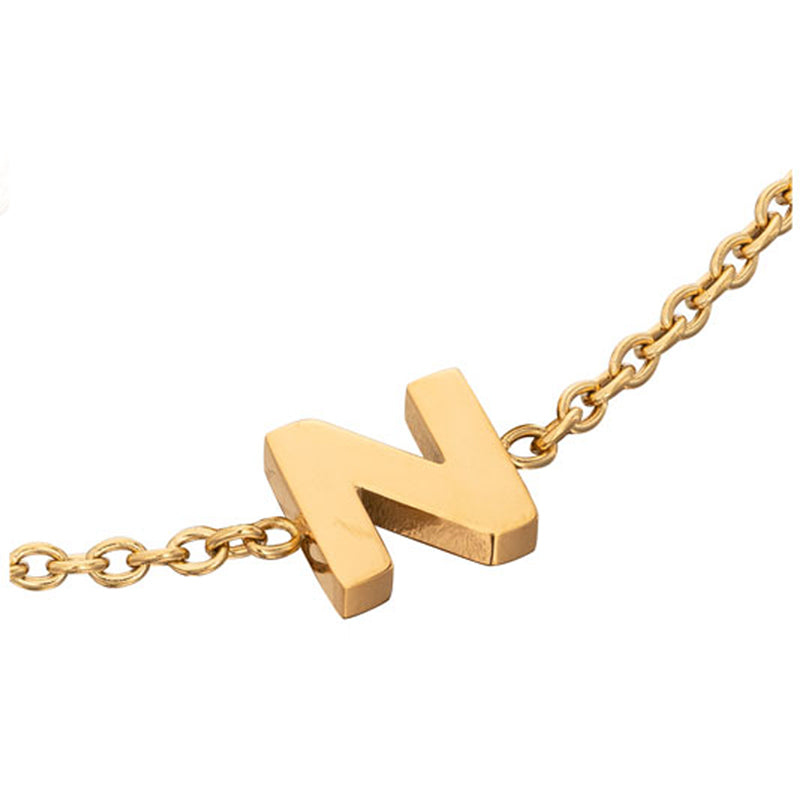 Birthstone & Made Mine Letter Bracelet (Gold)