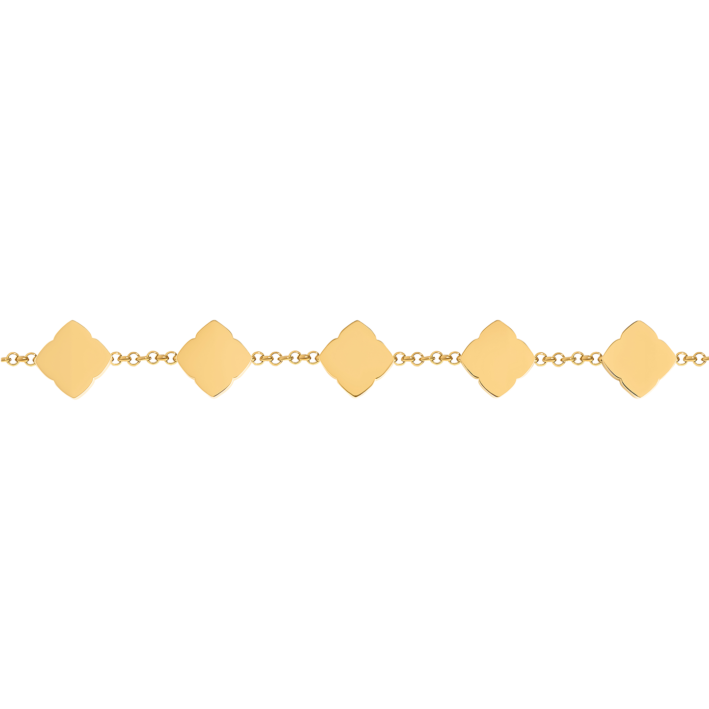 Blue Lace Agate Clover Bracelet (Gold) - TEST