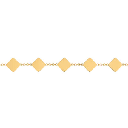 Blue Lace Agate Clover Bracelet (Gold) - TEST