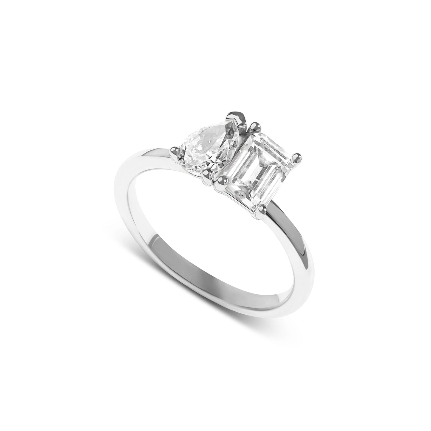 Custom Toi Et Moi Birthstone Legacy Ring (Silver)