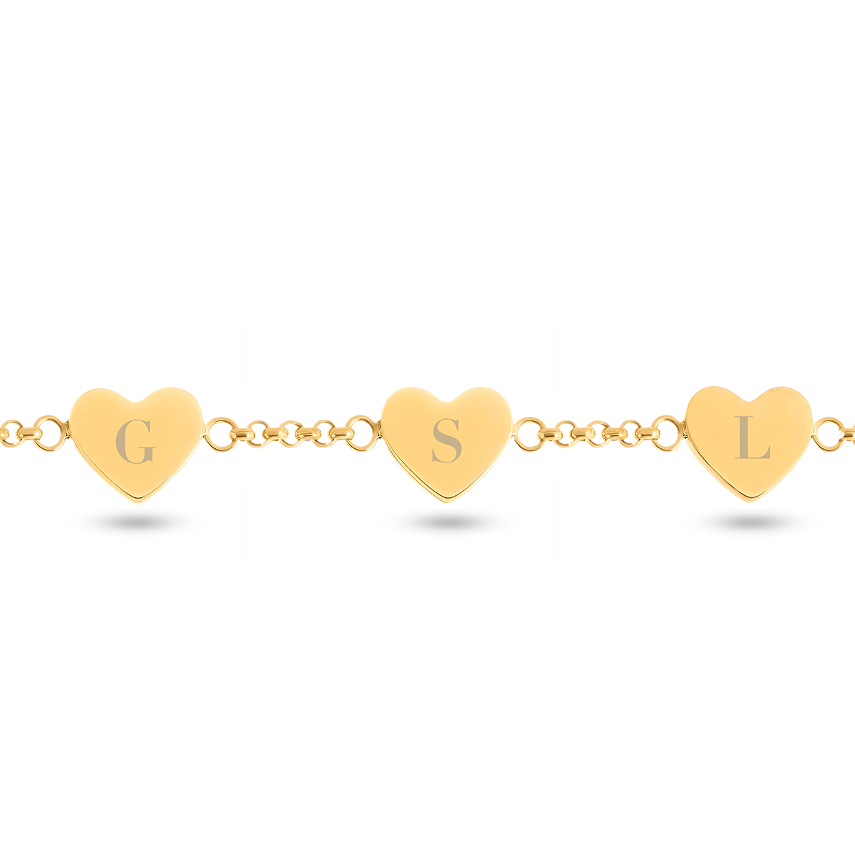 Mother of Pearl Multi Heart Bracelet (Gold)