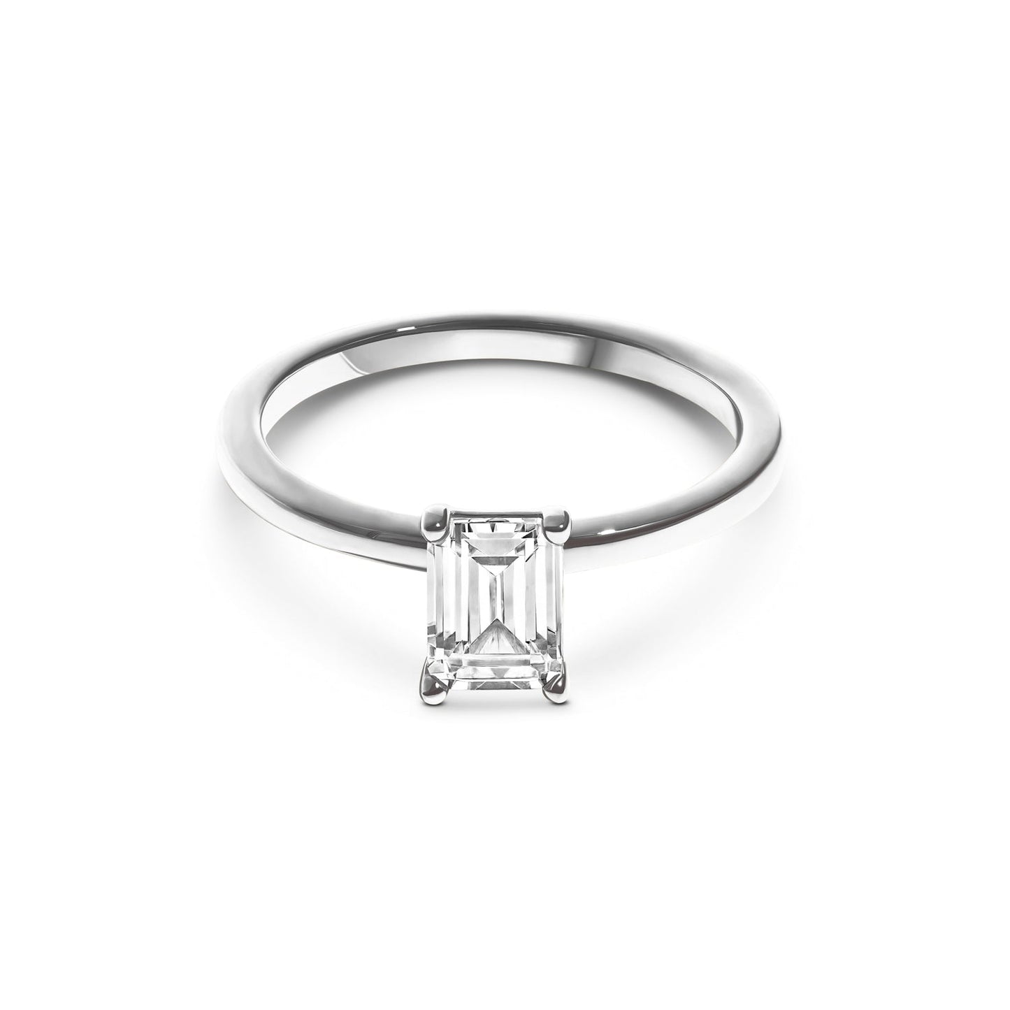Birthstone Emerald Cut Legacy Ring 1ct (Silver)