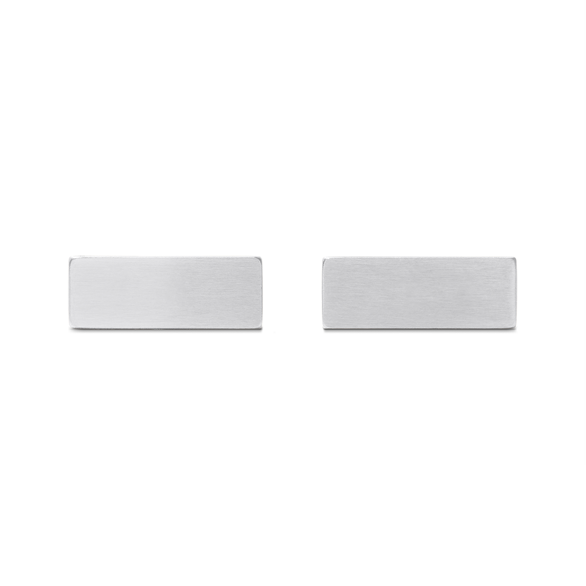 Knife Edge Rectangular Engravable Cufflinks (Silver)
