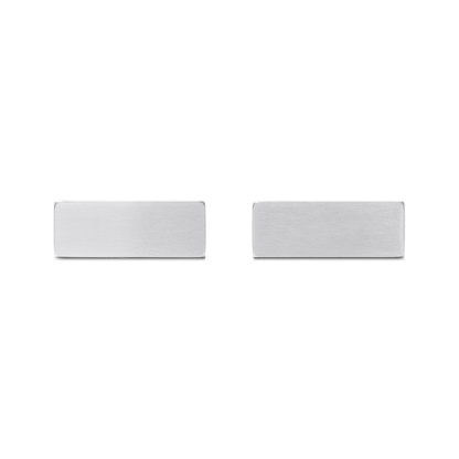 Knife Edge Rectangular Engravable Cufflinks (Silver)