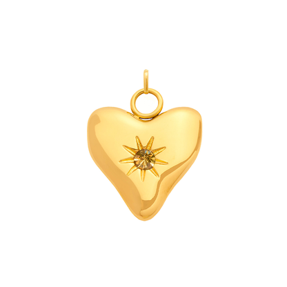 Molten Heart Birthstone Charm (Gold)