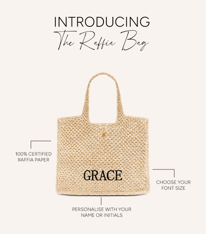 Personalised Raffia Bag - Test