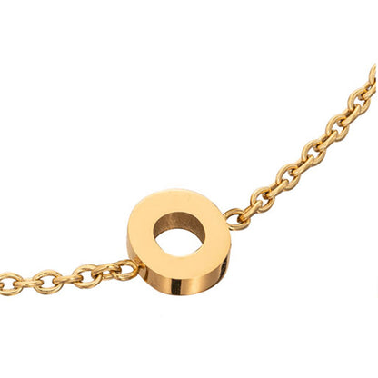 Birthstone & Made Mine Letter Bracelet (Gold)