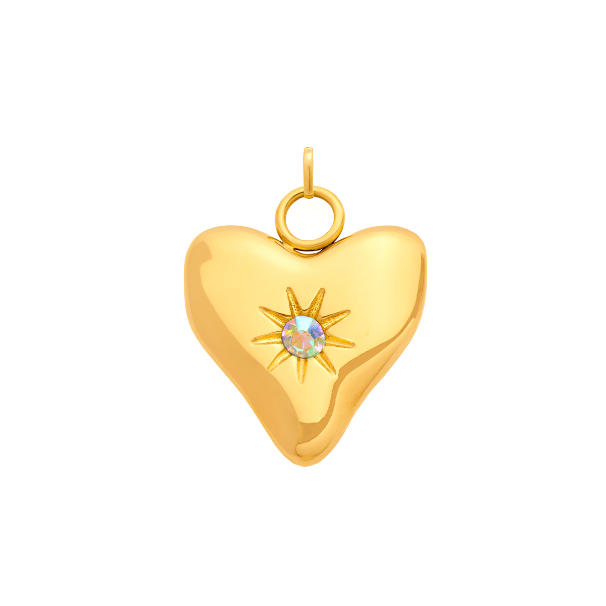 Molten Heart Birthstone Charm (Gold)