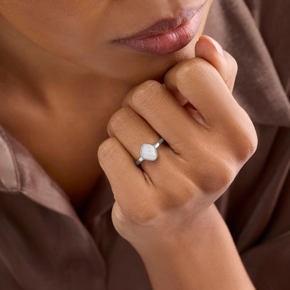 Mother of Pearl Molten Ring (Silver)