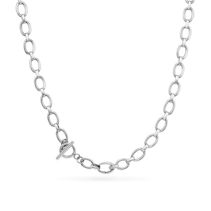 Mother of Pearl Cushion Necklace & Earrings Set (Silver)