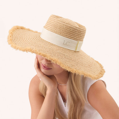 Oversized Frayed Edge Hat (Natural)