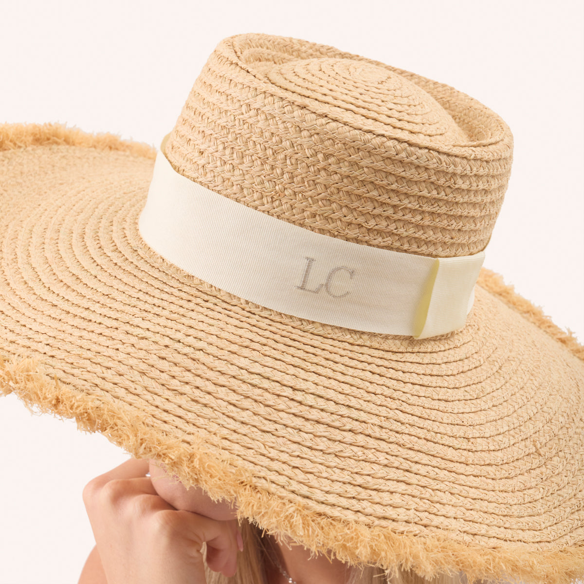 Oversized Frayed Edge Hat (Natural)