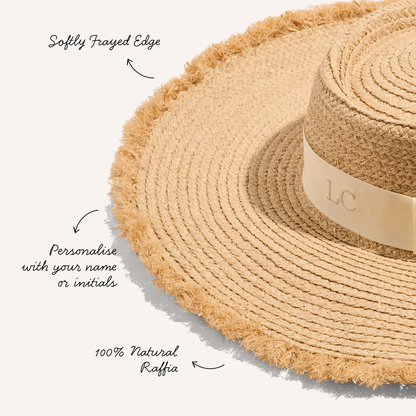 Oversized Frayed Edge Hat (Natural)