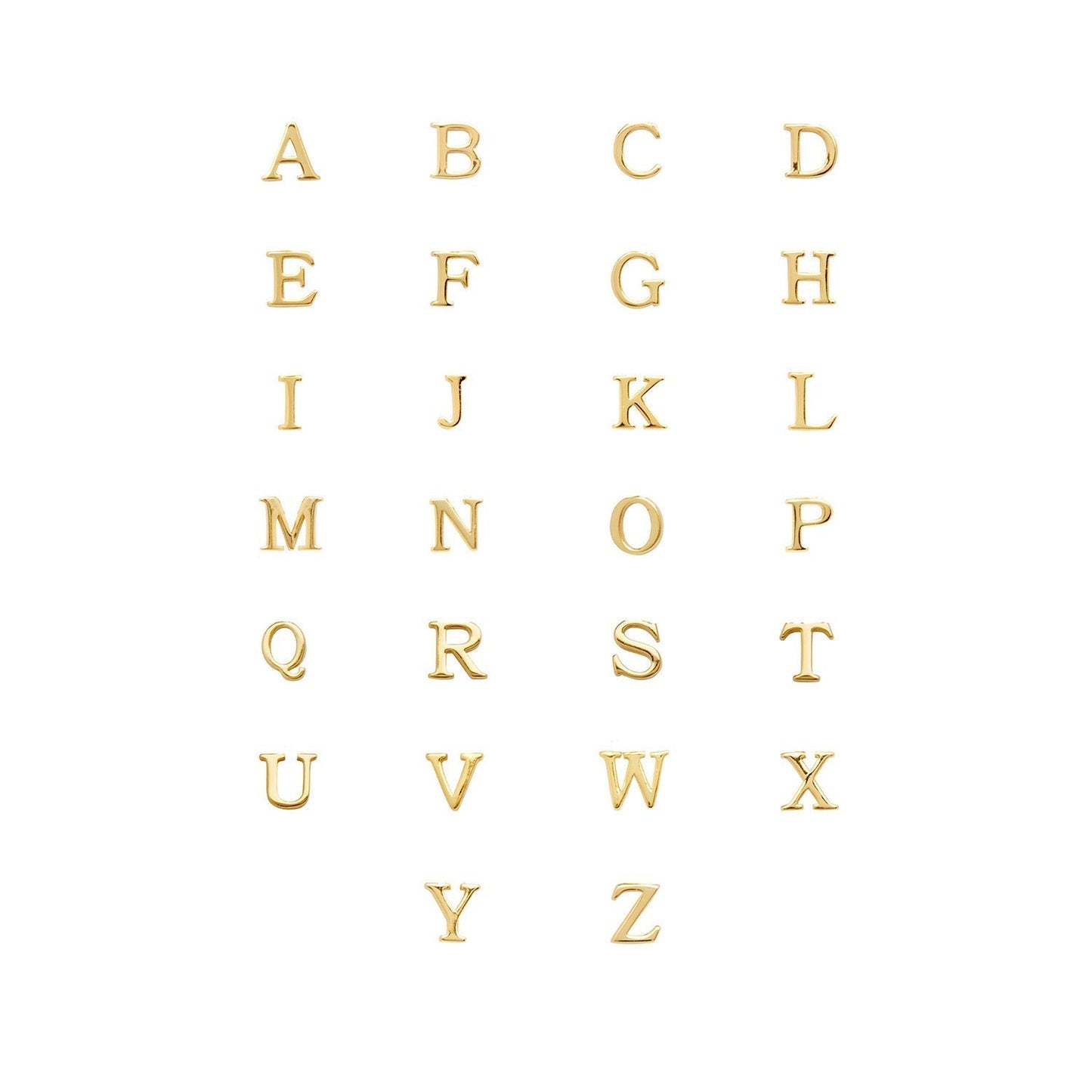 Initial Zip Pull Charm (Gold)