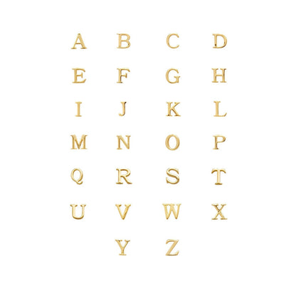 Initial Zip Pull Charm (Gold)