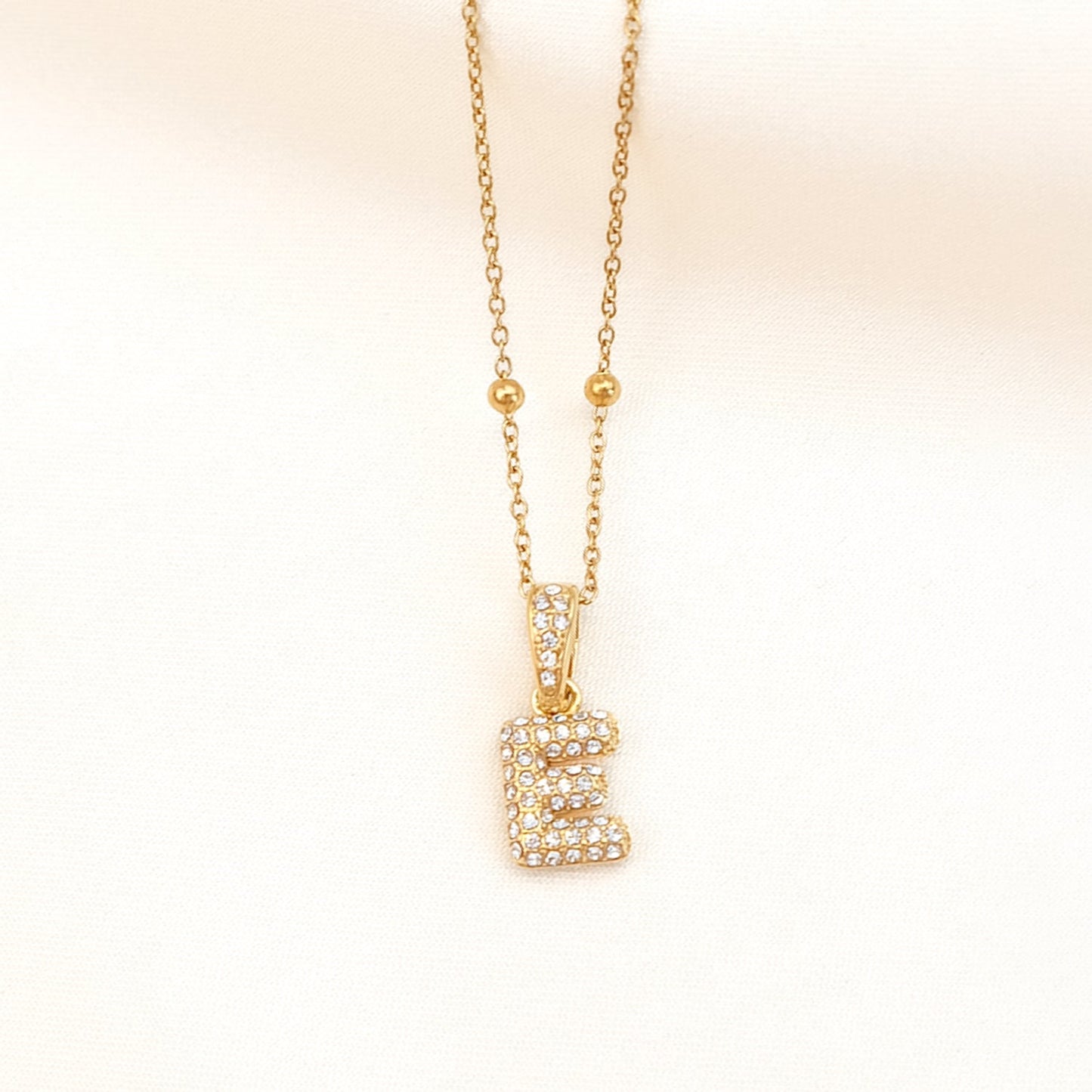 Bubble Initial Sphere Necklace - Gold