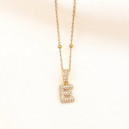 Bubble Initial Sphere Necklace - Gold