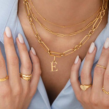 Paperclip Chain Necklace (Gold)
