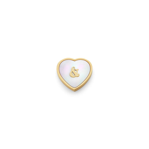 Pearl Heart Charms (Gold) - &