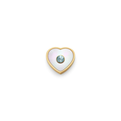 Pearl Heart Charms (Gold) - Initials