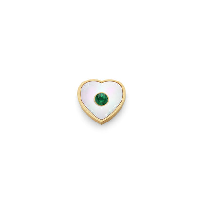 Pearl Heart Charms (Gold) - Initials