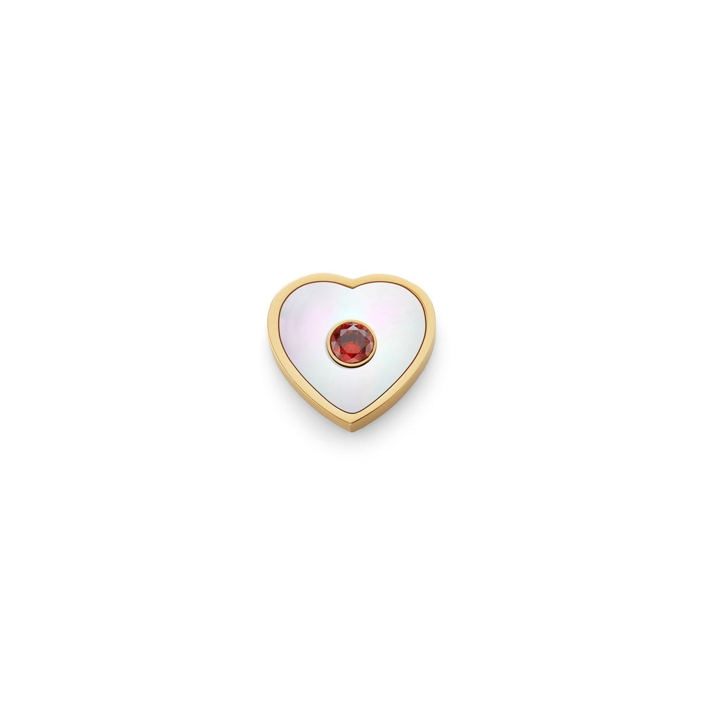 Pearl Heart Charms (Gold) - Initials