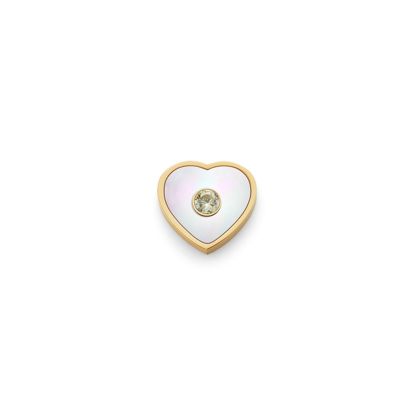 Pearl Heart Charms (Gold) - Initials