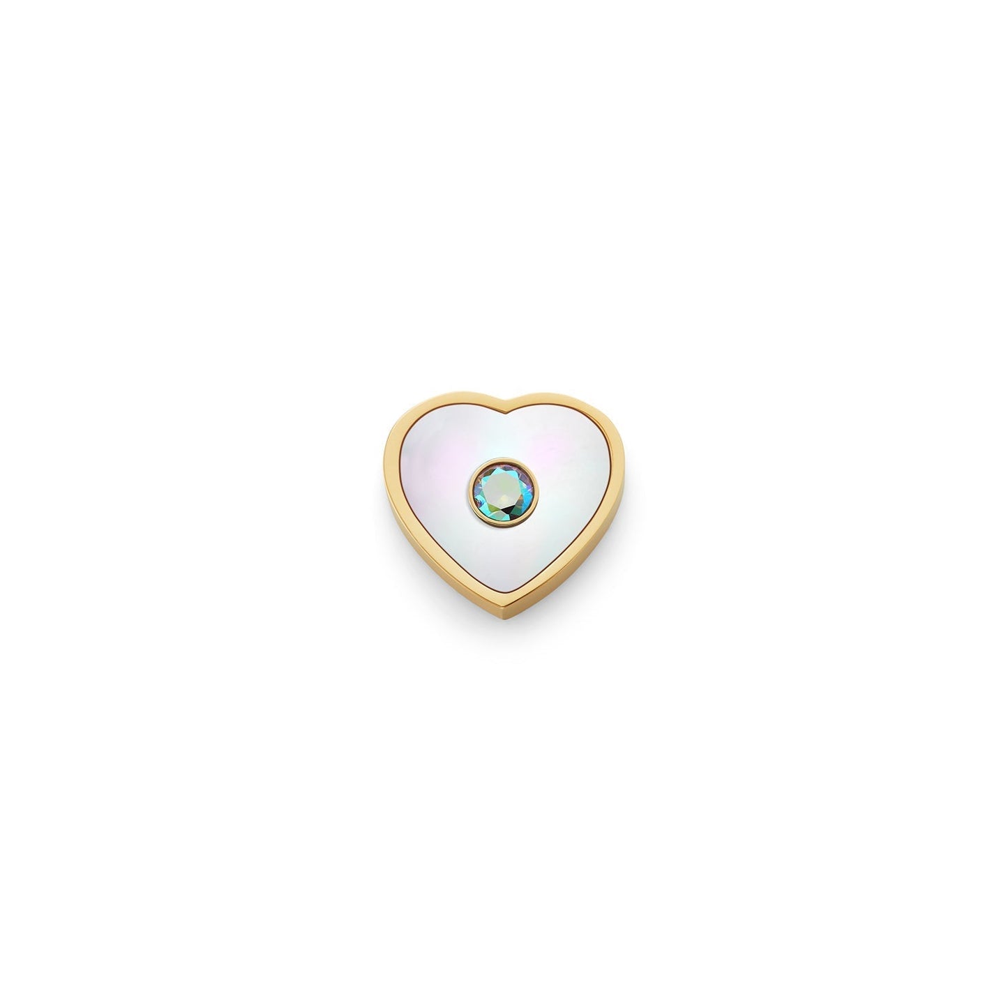 Pearl Heart Charms (Gold) - Initials