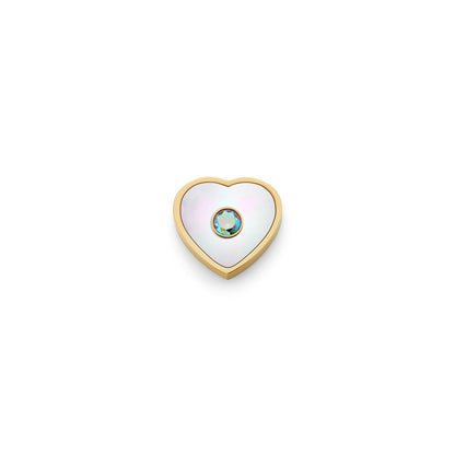 Pearl Heart Charms (Gold) - Initials