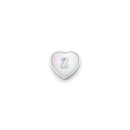 Pearl Heart Charms (Silver) - Heart