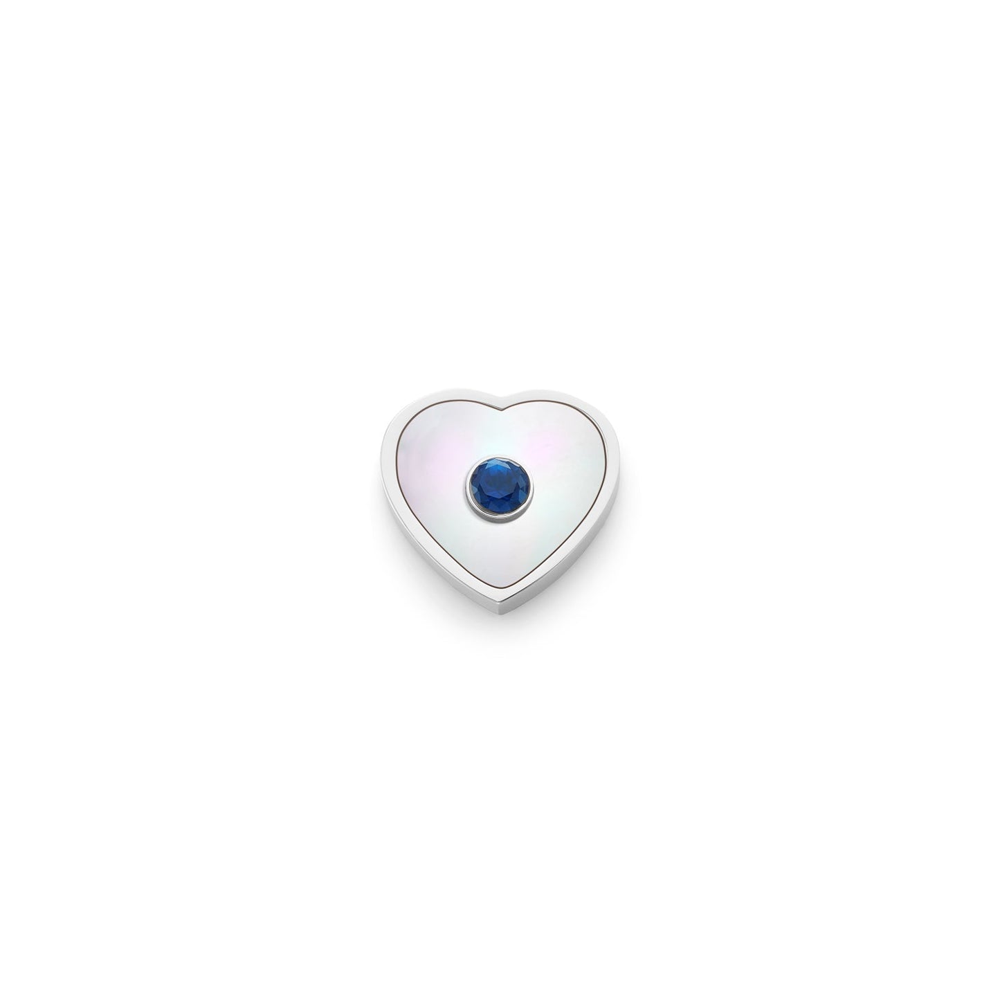 Pearl Heart Charms (Silver) - Birthstone