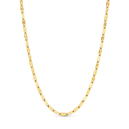 Layering Paperclip Diamond Cut Chain Necklace (Gold)