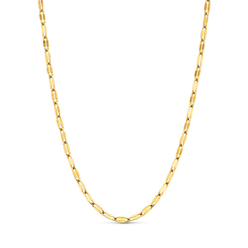 Layering Paperclip Diamond Cut Chain Necklace (Gold)