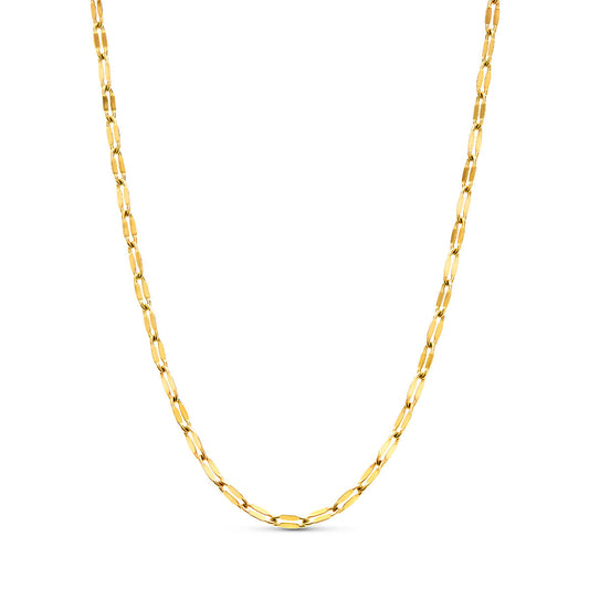 Layering Paperclip Diamond Cut Chain Necklace (Gold)
