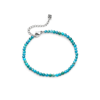 Layering Blue Apatite Beaded Bracelet (Silver)