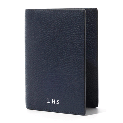 Leather Passport Holder (Navy)