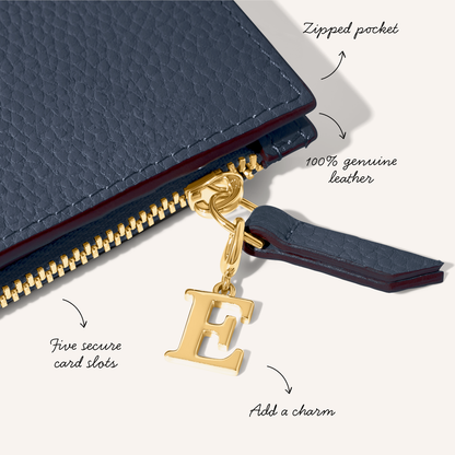 Leather Passport Holder (Navy)