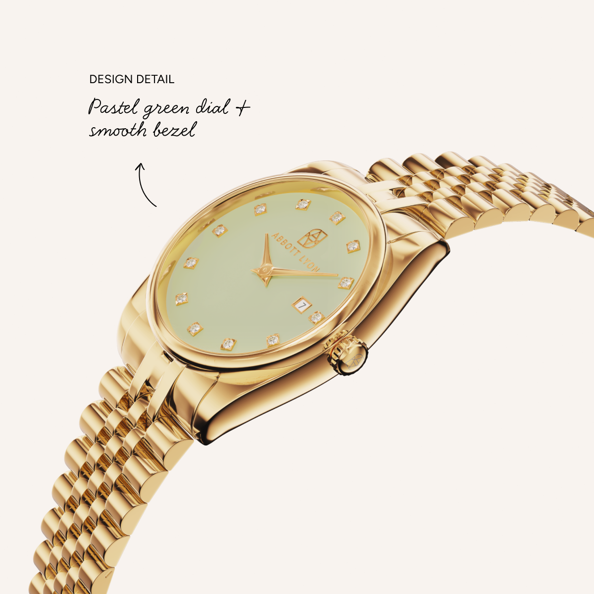 Mint Green Belgravia 30 Watch (Gold)