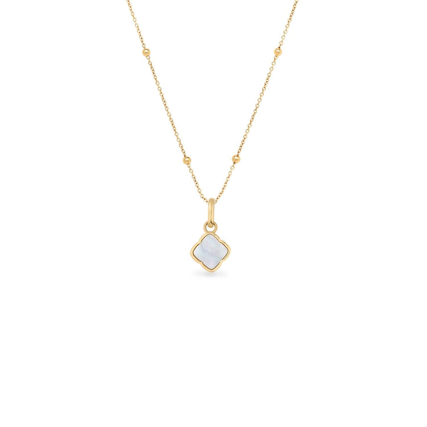 Mother of Pearl Clover Necklace (Gold)