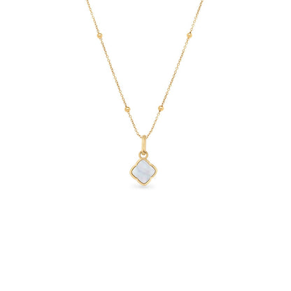 Mother of Pearl Clover Necklace (Gold)