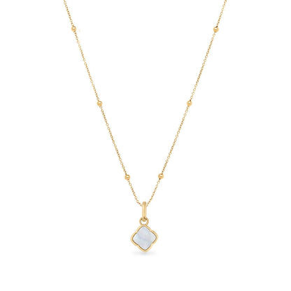 Mother of Pearl Clover Necklace (Gold)