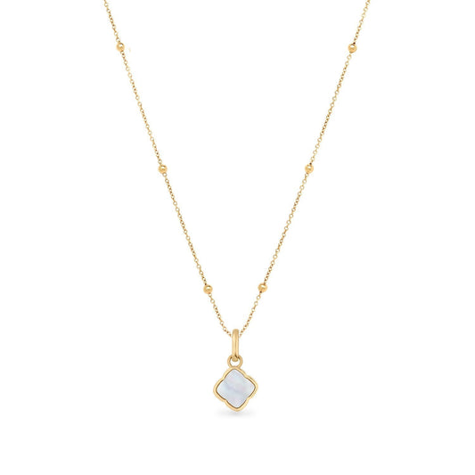 Mother of Pearl Clover Necklace (Gold)