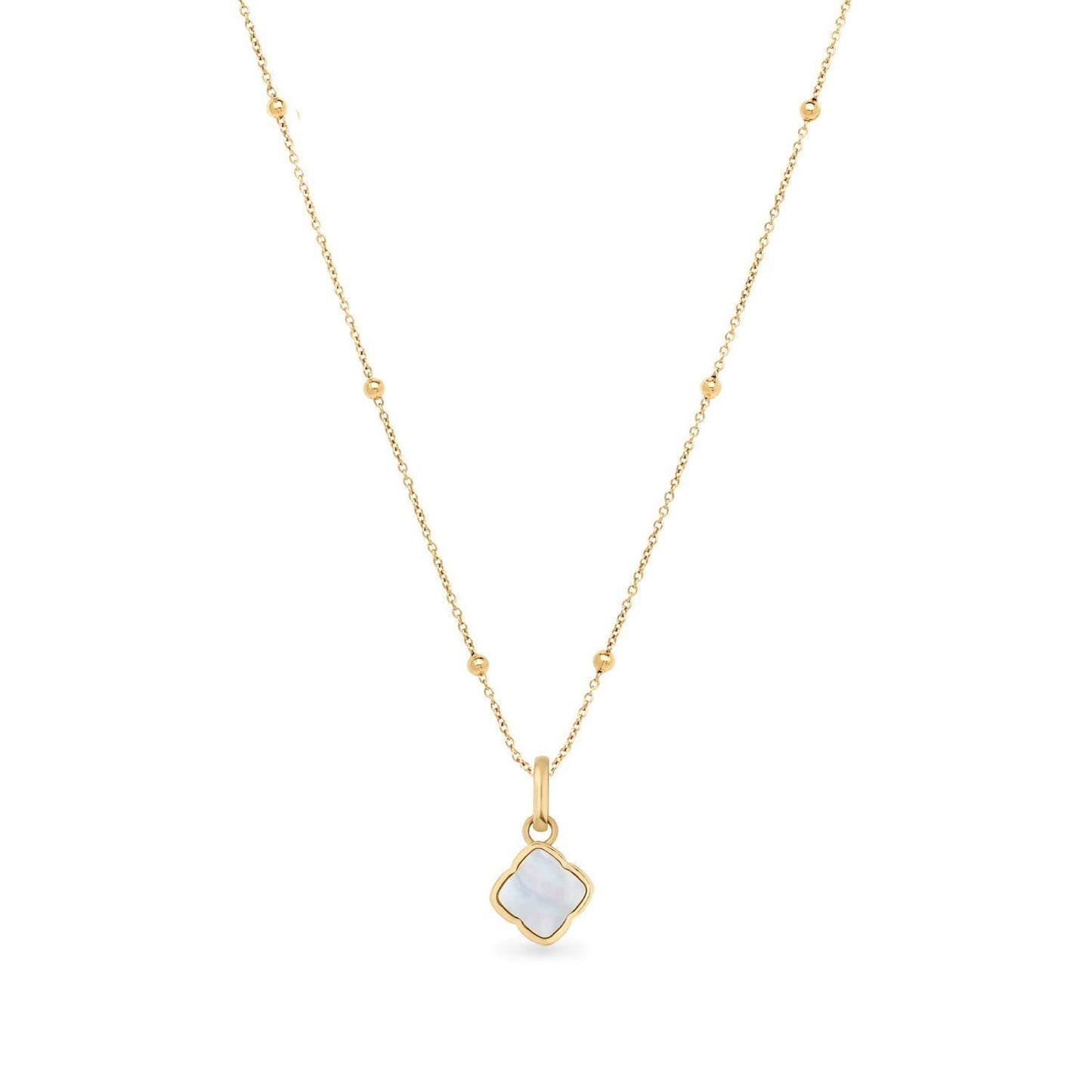 Mother of Pearl Clover Necklace (Gold)