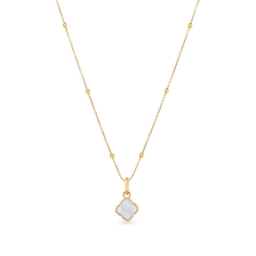 Mother of Pearl Clover Necklace (Gold)