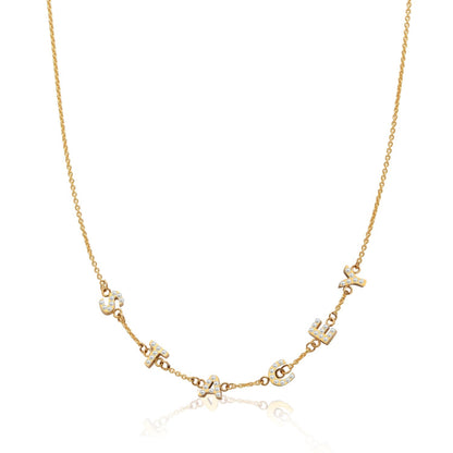 Pearl Custom Name Necklace (Gold)